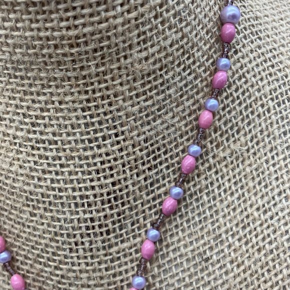 As Is Necklace Lot DIY Craft Purple Moonstone Pendant Pink Teardrop Barbie Retro - Picture 5 of 8